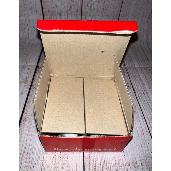 VTG MCM 60’a Pair of Glazed Kissing Angels Figurines Ornaments Christmas Japan - Picture 5 of 13